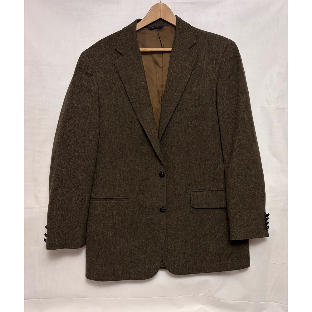 Brooks Brothers Sport Coat Mens 43L Brown Excellent 2-Button Wool Blazer